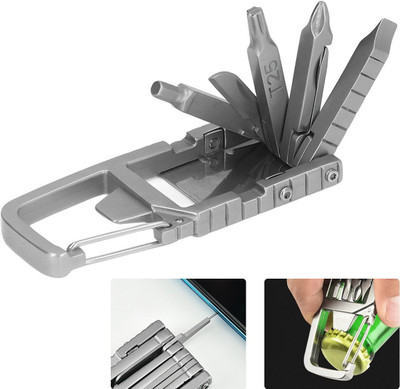 SERPLEX Keychain Multi Tool 12 in 1 Folding Multipurpose Tool Key Chain