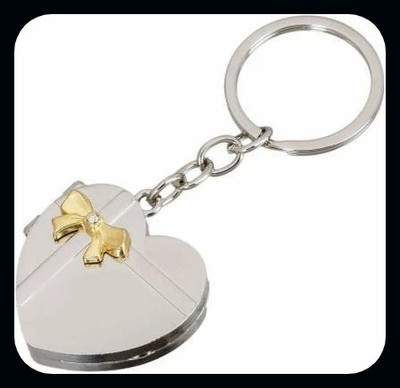 gtrp Keychain-Heart Shape Silver Doubl Key Chain