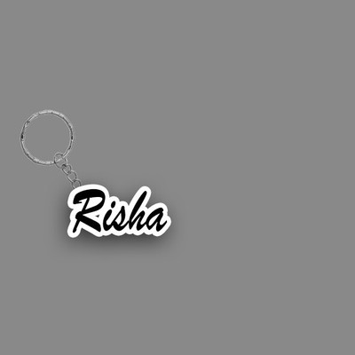 SY Gifts SYG Risha Name Keychain White And Black Key Chain
