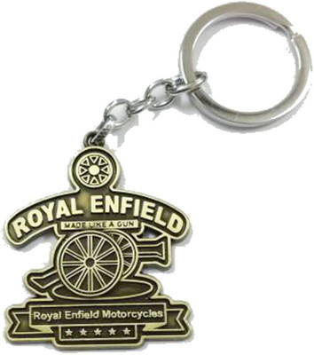 kd collections KD-605 - Royal Enfield Bullet Bike Keychain for Cars and Bikes - Golden Color - 1 Piece Key Chain