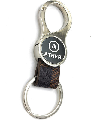 Jdp Novelty Round Shape Leather Metal Keychain for ather Bike Key Chain