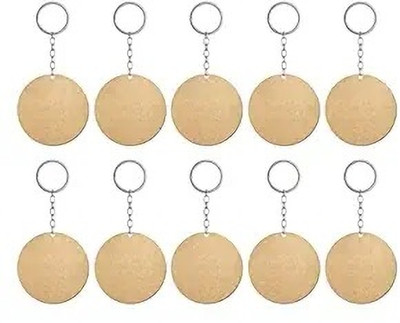 Abhi Crafts 10 Pcs Round Shape Keyring Key Chain