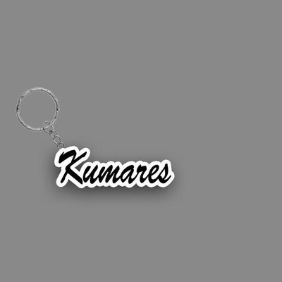 Prihit NEW_BBG Kumares Name Keychain White And Black Key Chain