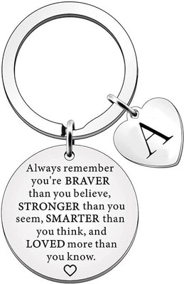 Artisans Crafted Inspirational Keychain with Initial Charm Key Chain