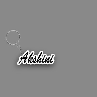 SY Gifts SYG Akshini Name Keychain White And Black Key Chain
