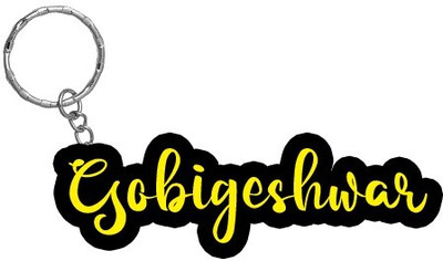 SY Gifts Gobigeshwar Name Black Yellow Name Keychain Key Chain