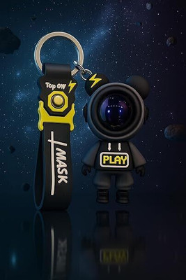 World Gift Mart Astronaut Keychain | Space Figure with Premium Mask-Themed Strap & Metal Hook Key Chain