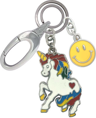 HANDSOME ISK Beautiful & Attractive Unicorn With Yellow Smiley Locking Lock Key Chain