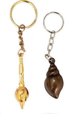 ShopTalk Hanuman Metal Gada With Sea Shell Combo pack of 2 Key Chain