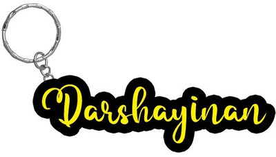 SY Gifts Darshayinan Name Black Yellow Name Keychain Key Chain