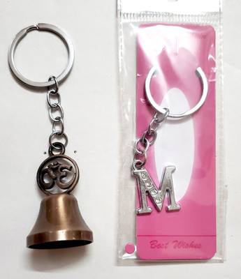 ShopTalk Bell with M letter Key Chain