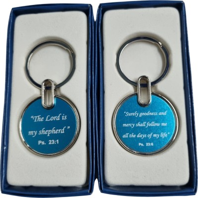 BLESSINGS Bible Verse Blue 3 Key Chain