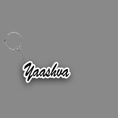 SY Gifts SYG Yaashva Name Keychain White And Black Key Chain