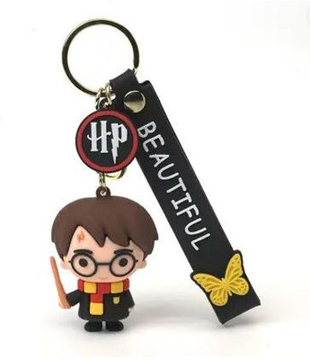 PMC CREATIVE Harry Potter 3D Character Rubber Keychain Loop and Hook for car bags desk Key Chain