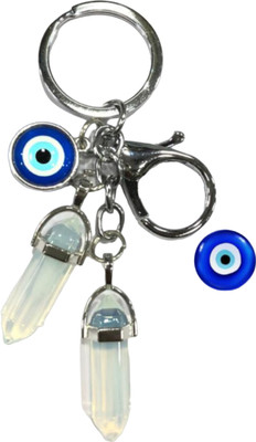 WHITE POPCORN EVIL EYE KEY CHAIN Key Chain