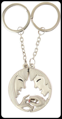 gtrp Trendy-Romantic proposing Couple Finger ring Magnetic Key Chain