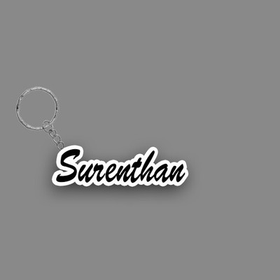 SY Gifts SYG Surenthan Name Keychain White And Black Key Chain