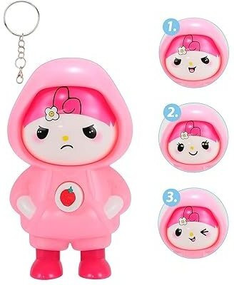 Elecsera Face Changing Doll Key Holder Cartoon Character Key Chain