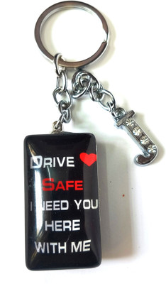 Meeko.com Glass Drive Safe With J Letter Bike Key Chain 03 Key Chain