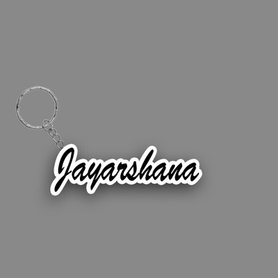 SY Gifts SYG Jayarshana Name Keychain White And Black Key Chain
