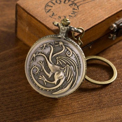 GT Gala Time Game of Thrones House of Targaryen Pocket Watch Car Bike KeyChain Men Women Gift Key Chain