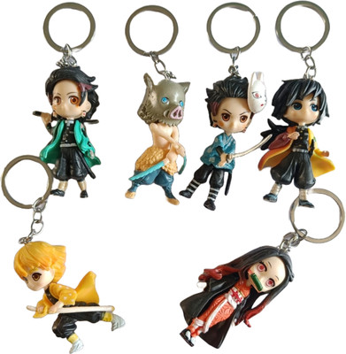 WHITE POPCORN PACK OF 6 Demon Slayer Action KEYCHAIN Key Chain