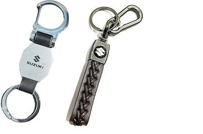 MAG BEE Styling Car Sukuki (D'Hook & Zigsaw) Compatible Suzuki Pack of 2 Bike/Scooty Key Chain