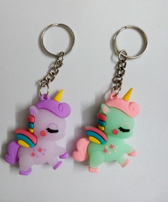 WHITE POPCORN Beautiful Sleeping Unicorn Combo Keychain Key Chain