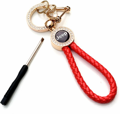 ADOREAL Jeep Keychain And Keyring Red Rope Golden Ring Key Chain