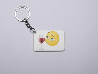 DOGAR ESSENTIALS Whisky is Risky Emoji- Printed Acrylic Keychains(Pack Of 2) Key Chain
