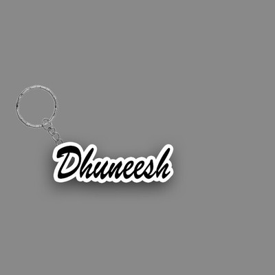 SY Gifts SYG Dhuneesh Name Keychain White And Black Key Chain
