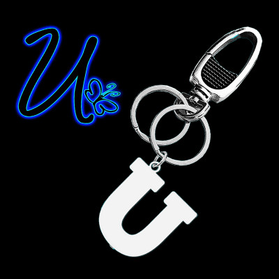 Shiv Jagdamba A to Z Alphabet Key Rings Stainless Steel Letter Charm Keychain U - LCKShiv998 Key Chain