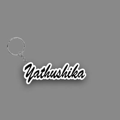 SY Gifts SYG Yathushika Name Keychain White And Black Key Chain