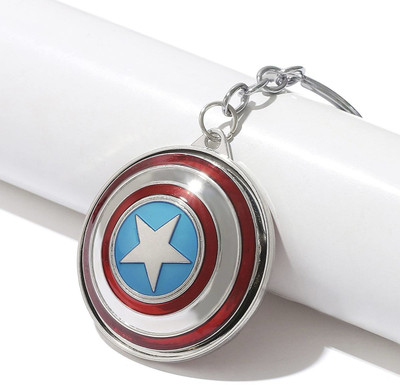 SHRI JI Caption America Shield Rotating | Spinning Keychain Key Chain
