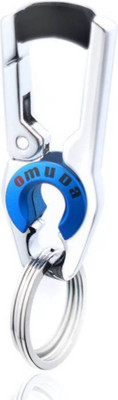 GKCH keychain-New Stylish Hook Locking Double Rings Blue Key Chain