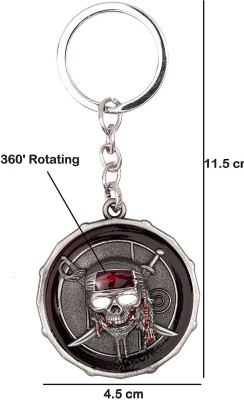 gtrp Rotating Pirates Of The Caribbean Stainless Steel Keychain 03 Key Chain