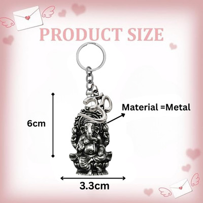 M Men Style Lord Ganesha Om Metal Key Ring – Keychain for CarBike & OfficeSkey615-620 Key Chain