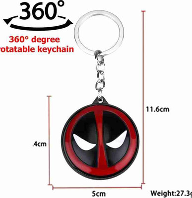 Jainsburys Rotating Deadpool Logo red circle Keychain best quality keychain Key Chain