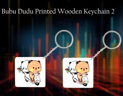 dk printing bubu Dudu printed cute woodan keychain for couple,anniversary ,birthday,love Key Chain