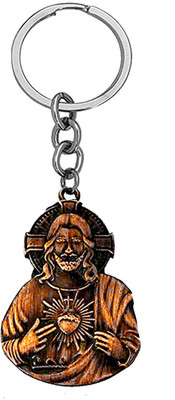 AFH Jesus Christ Holy Cross Christian Copper Keychain for Gifting, Good Luck Key Chain