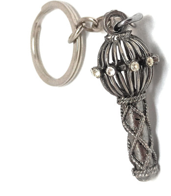Key Era Hanuman Gada Crystal Fix Antique Key Chain