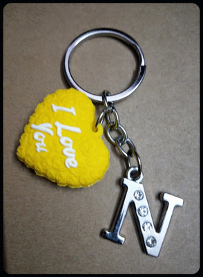 Meeko.com -Heart With N Letter Bike 03-KC Key Chain