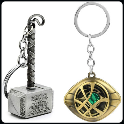 gtrp Keychain-Three Shades Dr Strange & Thor Silver Hammer Key Chain Key Chain