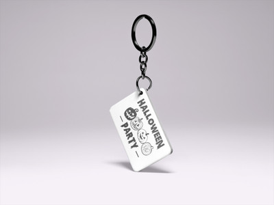 Rushaan Halloween party, pumpkin-Printed acrylic Keychain(Pack Of 2) Key Chain