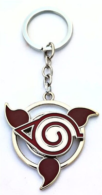mik Naruto Leaf Village Symbol ROTATING Logo Keyring Metal Key Chain