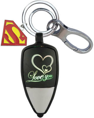 SHOKY LOOKS Led Beautiful Love u Light With Supermen Logo Locking Lock Key Chain