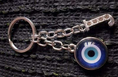 Meeko.com Keychain-J Letter With Evil Eye Key Chain 03j Key Chain