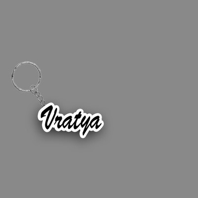 SY Gifts SYG Vratya Name Keychain White And Black Key Chain