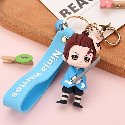 GKM Tanjiro Kamado Ninja Warrior premium quality keychain with strap & hook Key Chain