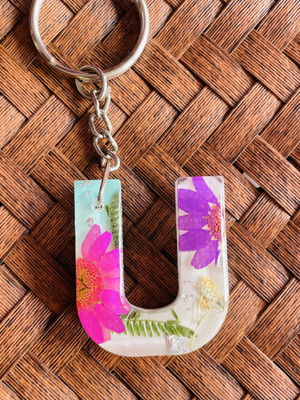 crafcan Resin keychain with real flowers Key Chain